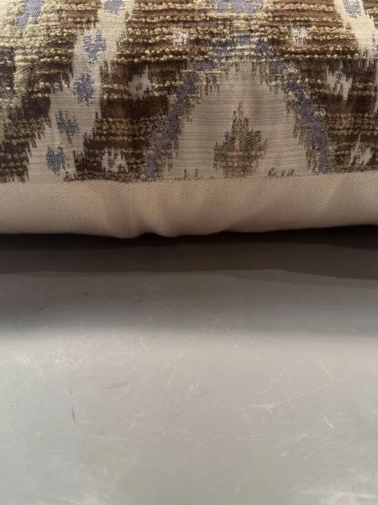 Elaine Smith Outdoor Ikat Diamond Decor Accent Pillow Geometric Neutral Tones - Picture 7 of 16